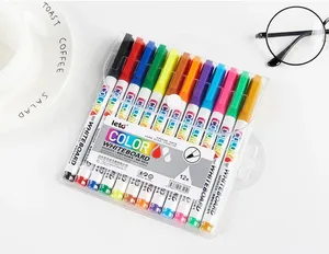 गर्म बिक्री 12 रंग उच्च गुणवत्ता वाले गैर-विषाक्त सूखे मार्कर चुंबकीय कम गंध वाला सफेद बोर्ड मार्कर पेन