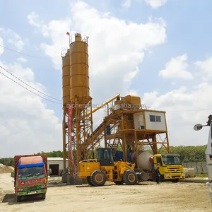 Preço móvel automático da planta de mistura de concreto de grande capacidade, mistura pronta, planta dosadora pequena com silo de cimento, preço para venda