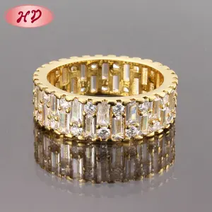 Anillo de boda chapado en oro para mujer, joyería de moda