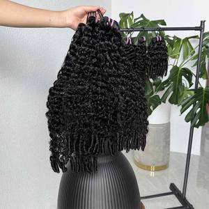 Perruques et ensembles de mèches de cheveux humains brésiliens bouclés Yaki Remy, cuticules alignées, double tirage, avec closure, pour femmes noires - Product Image 5