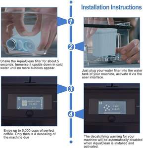 Remplacement du <span class=keywords><strong>filtre</strong></span> à eau de la <span class=keywords><strong>Machine</strong></span> à café CMF009 compatible avec <span class=keywords><strong>Saeco</strong></span> AquaClean CA6903 adapté pour HD8911/0, HD8914/01, SM7580/0 - Product Image 4