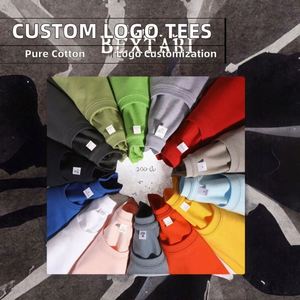 Design 220g Anti-Wrinkle O-Neck Designer Fitted Blank T-shirt Custom Logo 100% Cotton Relaxed Breathable T Shirt - Product Image 2