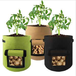 Sacs de culture carrés respirants en feutre pour pommes de terre, pots de plantation en tissu non tissé avec poignées, sacs de jardinage pour légumes - Product Image 1