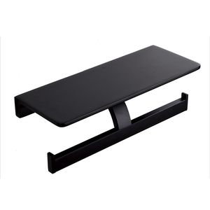 Portarrollos de papel higiénico montado en la pared ajustable de latón cromado negro moderno soporte de papel de seda de baño - Product Image 4