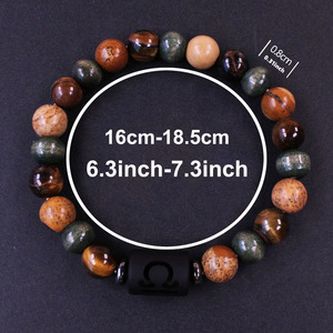 <span class=keywords><strong>12</strong></span> signo de la estrella del zodiaco constelaciones bisel ajuste hecho a mano Ojo de Tigre pulsera elástica con cuentas para pareja Unisex Tauro <span class=keywords><strong>Capricornio</strong></span> - Product Image 3