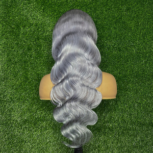 Perruque Frontale HD Lace Cheveux Humains Colorés Gris Transparent Ondulés Pré-épilés Argentés * Brésiliens pour Femmes 13*4 13*<span class=keywords><strong>6</strong></span> Longs Blonds - Product Image 3
