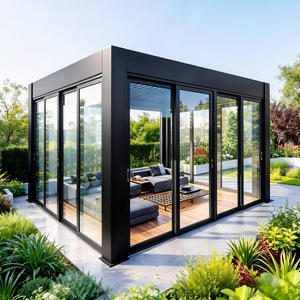 RKove SModern Aluminum Pergola Black Powder Coated Rectangular Outdoor Backyard Gazebo with Retractable Screen Cover - Product Image 3