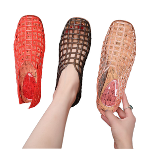 <span class=keywords><strong>Scarpe</strong></span> <span class=keywords><strong>Ballerine</strong></span> Estive da Donna con Design a Gabbia Modellata, Morbide e Leggere, Sandali Jelly <span class=keywords><strong>Blu</strong></span> con Rete - Product Image 1