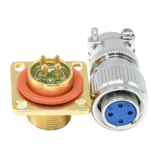 Conector de Alimentación Hermético DIN Personalizado Serie MX, 4 y 8 Pines, Macho y Hembra, Contacto de Latón, 5A, IP68, Conexiones de Cable Sinterizado de Vidrio - Product Image 1