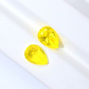Cadermay Pierre précieuse jaune fluorescente forte, taille poire, en Garnet d'yttrium et d'aluminium (YAG), cultivée en laboratoire, pour bijoux, pierre en vrac pour bague - Product Image 4
