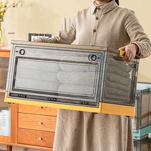 Hot Bán Hình Chữ Nhật PP Nhựa Đóng Mở Lưu Trữ Thùng Gấp Thùng 35L Công Suất Trong Suốt Hộ Gia Đình Bên Mở Cắm Trại Hộp - Product Image 4