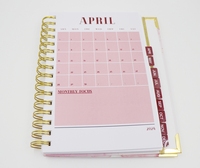 Agenda à reliure spirale de page personnalisée agenda mensuel hebdomadaire carnet de notes planificateur avec onglets séparateurs bande élastique
