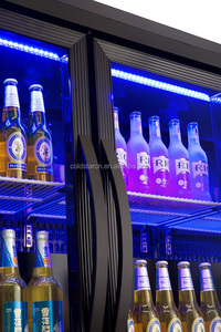 Battant noir <span class=keywords><strong>2</strong></span> Portes Arrière En Verre De Réfrigérateur Sous Le Comptoir Refroidisseur De Boissons - Product Image 4