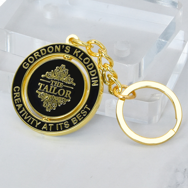 Custom Design Personalized Rotating Keychain Custom Logo Metal Zinc Alloy Enamel Keychains
