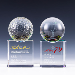 Custom Made Crystal Golf <b>Trophy</b> Hole In One Award Laser <b>Engraved</b> 6x6x13cm Business Gift - Product Image 1
