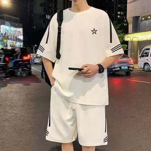 Vêtements de sport de rue tendance en gros, de haute qualité, pour hommes, vêtements de course personnalisés, tenues décontractées d'été, ensemble court 2 pièces, survêtement - Product Image 4