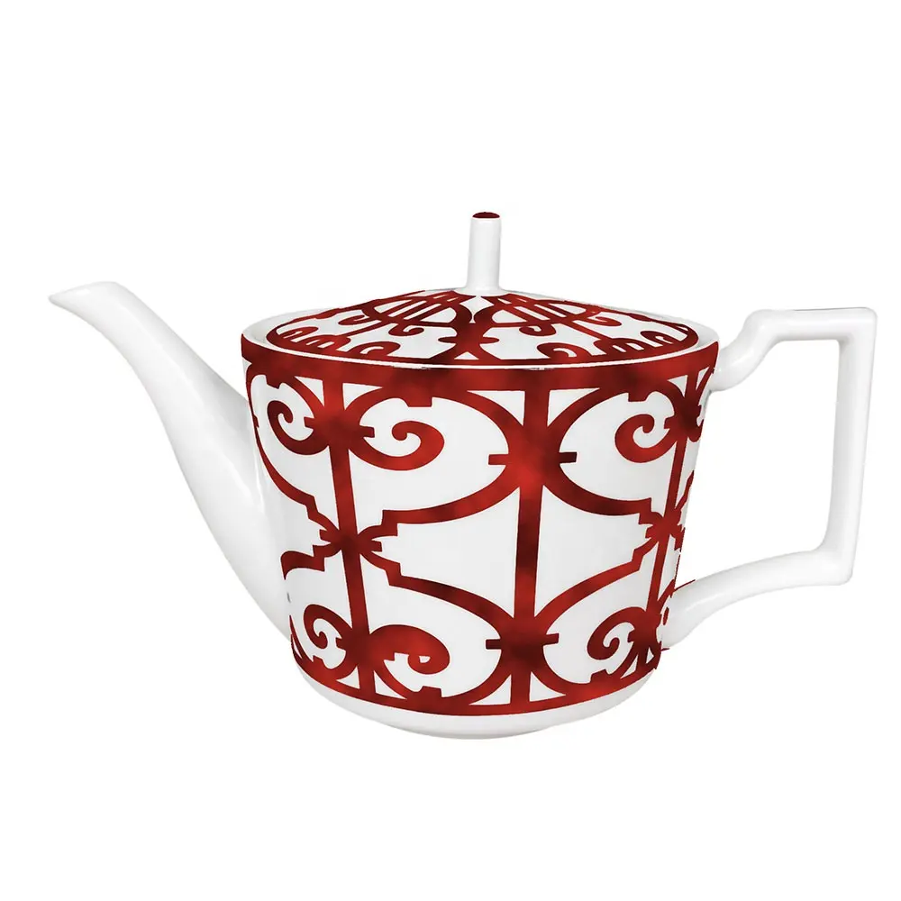 Çin kemik çini porselen çaydanlık kapaklı Vintage seramik demlik çay kahve su Teaparty ev için filtre ile