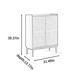 Modern Wooden <strong>Rattan</strong> <strong>Shoe</strong> Cabinet with Durable Multi-Functional <strong>Storage</strong> for Living Room Entryway Hotel Use - Product Image 6