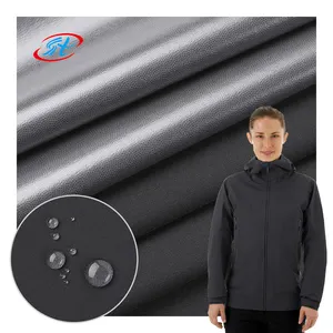 100D kain lapisan TPU 4 cara meregang 88% poliester 12% spandeks kain tahan air luar ruangan untuk mantel jaket Bawah