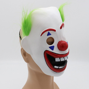 Máscara de payaso de media cara de látex, accesorio para disfraz de Halloween, talla única - Product Image 3