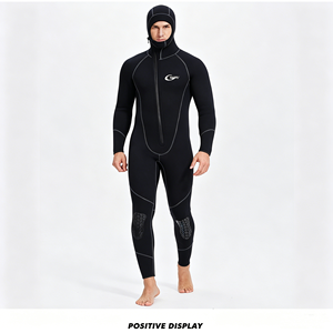 Combinaison de plongée intégrale en néoprène extensible OEM personnalisée de 1,5 mm avec capuche et fermeture éclair frontale pour la plongée, le <span class=keywords><strong>surf</strong></span>, la plongée avec tuba et la natation en eau chaude - Product Image 3