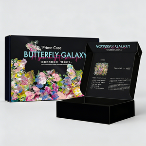 صندوق تغليف فاخر مخصص للأحذية الرجالية والقمصان والجوارب وربطات العنق والعطور، صندوق بريدي أسود مموج لتغليف الزهور - Product Image 1