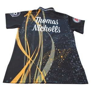 OEM personnalisé votre conception sublimée bowling polo jersey séchage rapide respirant sports d'équipe chemises de bowling - Product Image 4