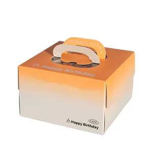 Venda direta da fábrica personalizada por atacado preço razoável papel biodegradável de tinta de soja mini caixa de bolo de embalagem para mini bolos