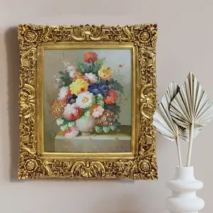 Royal Style Gold Symmetrical Pattern Resin Art Oil Painting Frame Home Decor Photo Frame