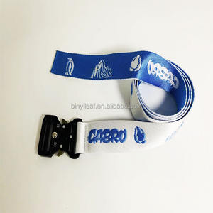 Cinturón de cintura con logotipo de Jacquard personalizado de fábrica de 1,5 pulgadas, hebilla de Metal, cinturón de lona de tela tejida de nailon táctico duradero para hombres - Product Image 2