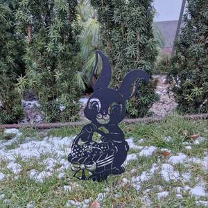 ของตกแต่งสวนรูปกระต่าย 3 มิติ ทำจากเหล็กดัด สำหรับตกแต่งสนามหญ้าในเทศกาลอีสเตอร์ - Product Image 3