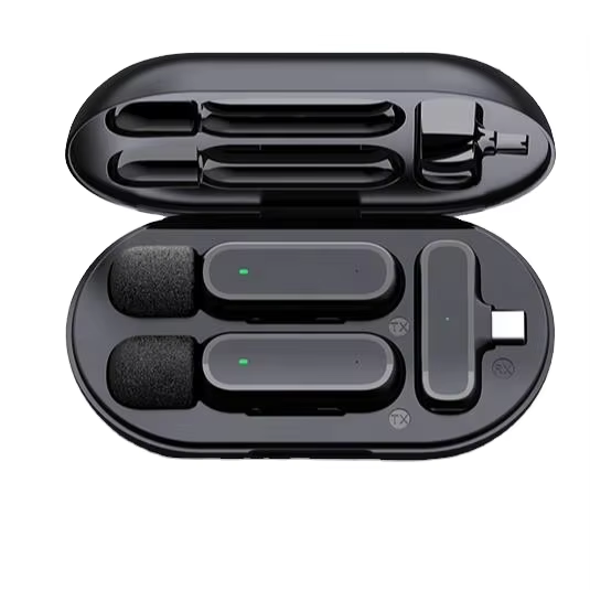 Original K61 Wireless Lavalier Microphone 2.4G Noise Reduction Video Record Mini Mic With Charging Box for IOS Android