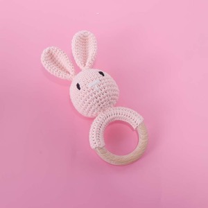 Gros Doux <span class=keywords><strong>En</strong></span> <span class=keywords><strong>Bois</strong></span> <span class=keywords><strong>Anneau</strong></span> Crochet Lapin <span class=keywords><strong>Hochet</strong></span> <span class=keywords><strong>Naturel</strong></span> À Tricoter de Dentition de Bande Dessinée Animaux Crochet <span class=keywords><strong>En</strong></span> <span class=keywords><strong>Bois</strong></span> Bébé de Dentition - Product Image 5