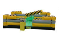 Parcours d'obstacles commercial, activité Wipeout, jeu mécanique gonflable éliminant les toxines, jeu de saut sur poteau, 4 à 8 joueurs