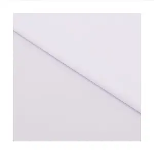 Yumuşak beyaz Spandex kumaş Polyester 180gsm tek Jersey taklit süt ipek 4 yollu streç Polyester örgü kumaş gömlek kumaş