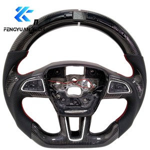 Volante Deportivo Personalizado de Cuero, LED, Alcántara y Fibra de Carbono Forjada para Ford Kuga, Escape <span class=keywords><strong>St</strong></span> Line Mk3, Mk2.5, Mk2, <span class=keywords><strong>Seat</strong></span> <span class=keywords><strong>Leon</strong></span> <span class=keywords><strong>2022</strong></span> - Product Image 1