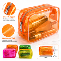 Pochette cosmétique transparente en PVC multicolore, fluo, avec fermeture éclair, étanche, pour voyage, organiseur de toilette, vente en gros
