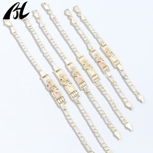 18Cm Dài 14K Mạ Vàng Brass Chết Thiên Chúa Vòng Đeo Tay Tôn Giáo Thánh Figaro Đồ Trang Sức Cho Quà Tặng - Product Image 1