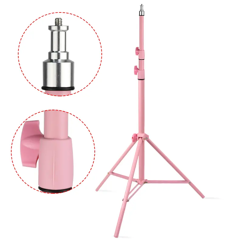 210cm/140cm/170cm supporto per treppiede di colore rosa 1/4 connettore a vite universale treppiede leggero studio fotografico treppiede per fotocamera