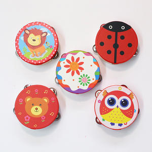 Tambourin à main en bois de 6 pouces, instrument de <span class=keywords><strong>musique</strong></span>, éducation précoce <span class=keywords><strong>pour</strong></span> la <span class=keywords><strong>maternelle</strong></span>, accessoires de danse musicale, tambour à main, tambour en peau de mouton - Product Image 5