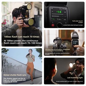 [โบนัสสมาชิก] แฟลช <span class=keywords><strong>Godox</strong></span> V100 หน้าจอสัมผัส 100W ซิงค์ความเร็วสูง TTL ไฟถ่ายภาพกลางแจ้งระดับมืออาชีพ สำหรับกล้องแบบ Hot Shoe - Product Image 3