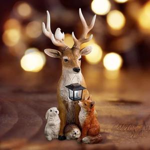 सुंदर हिरण की अगुवाई वाली हल्की प्रतिमा बैटरी संचालित रेसिन बाहरी पैटियो मार्ग क्रिसमस की सजावट के साथ आवासीय उपयोग के लिए आवाज नियंत्रण के साथ - Product Image 1