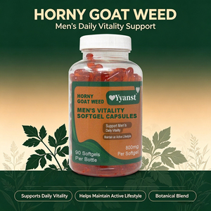 Capsules de vitalité pour hommes, extrait naturel d'herbe cornée de chèvre, complément alimentaire à base de plantes, soutient l'énergie quotidienne, style de vie actif pour les hommes - Product Image 3