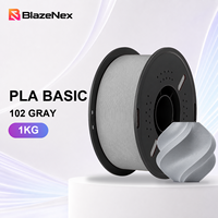 Filament d'impression 3D PLA gris basique, bobine de 1 kg, facile à imprimer, BlazeNex, modèles à détails fins, 1,75 mm, pour l'impression de modèles créatifs