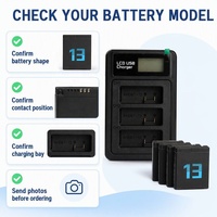 Chargeur de batterie HER-13 pour GoPro HERO 13 Black, boîtier de charge à 3 emplacements, USB C, boîte de charge triple pour batterie, accessoire pour caméra d'action