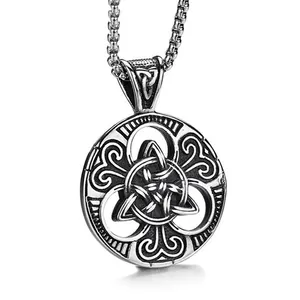 Vintage Silver Hollow Type Traditional Celtic Knot Pendant for Men Jewelry