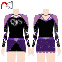 Mode En Gros Cheerleading Uniforme Sublimation Impression Vêtements De Danse Justaucorps pour Adultes Femmes JUPE