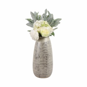 Vaso in ceramica smaltata effetto marmo artigianale, vaso per fiori testurizzato per soggiorno, decorazione per la casa, camera da letto, esposizione su tavolo - Product Image 2