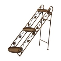 Chariot de jardin pliable en forme de parapluie, support de plantes rotatif de style nordique pour salon, support métallique robuste pour plantes