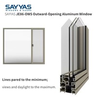 Ventanas Sayyas JE86-IWS Modernas de Aluminio con Rotura de Puente Térmico, Triple Acristalamiento, Insonorizadas, Fabricante Chino